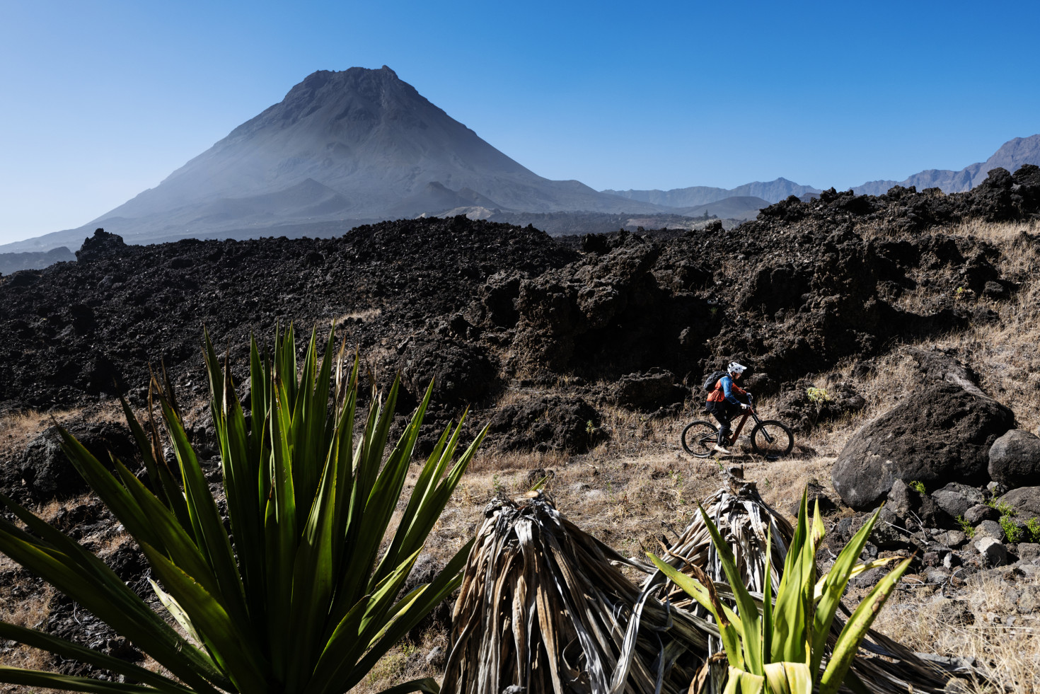 Pico do Fogo volcano and lava fields, Fogo island, Cabo Verde