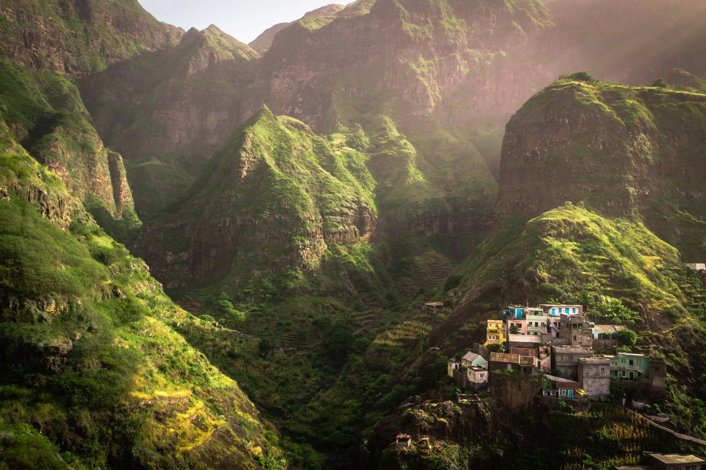Fontainhas village in the mountains of Santo Antão, Cabo Verde